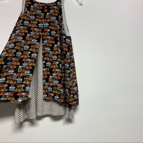 Anthropologie Porridge | Small |Split Back Suitcase Print Layered Swing Tank Top - Picture 7 of 15
